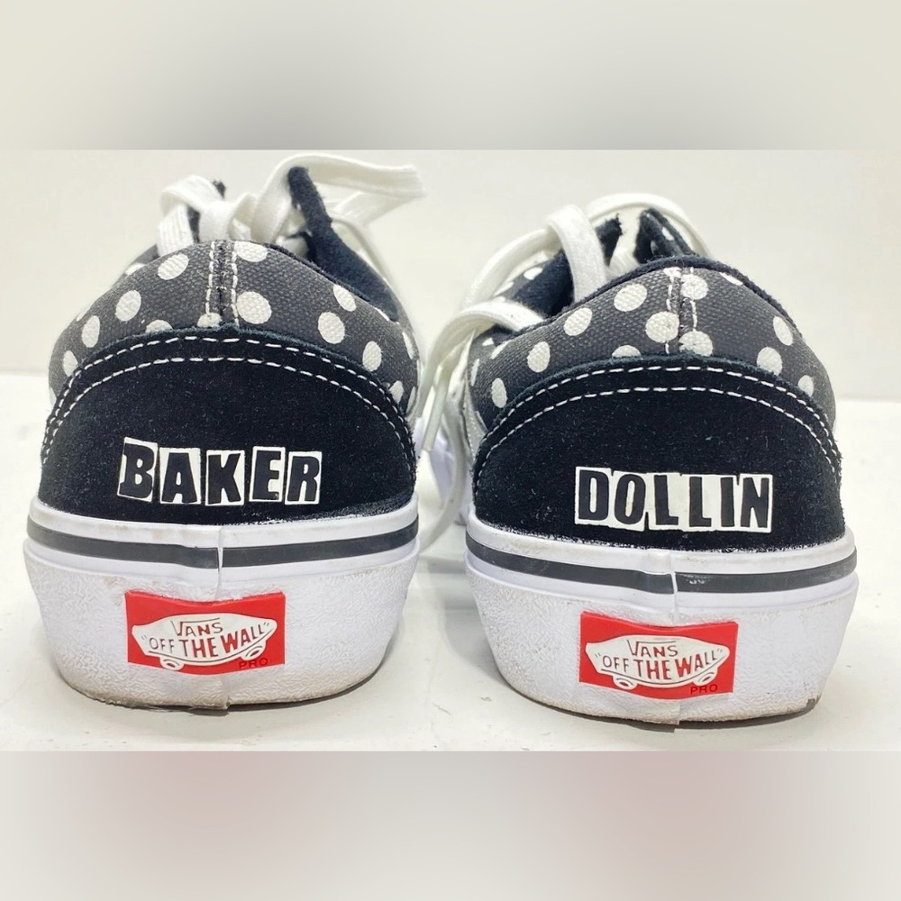Size 8 - VANS Old Skool Pro x Baker Dustin Dollin - Polka Dots Skate Sneaker EUC - Picture 2 of 7